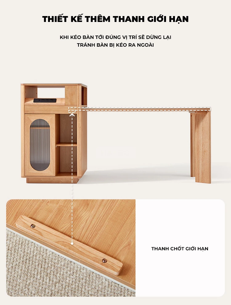 Bộ Bàn Đảo Gỗ Tự Nhiên Kết Hợp Mặt Đá Cao Cấp Haigo CDT358