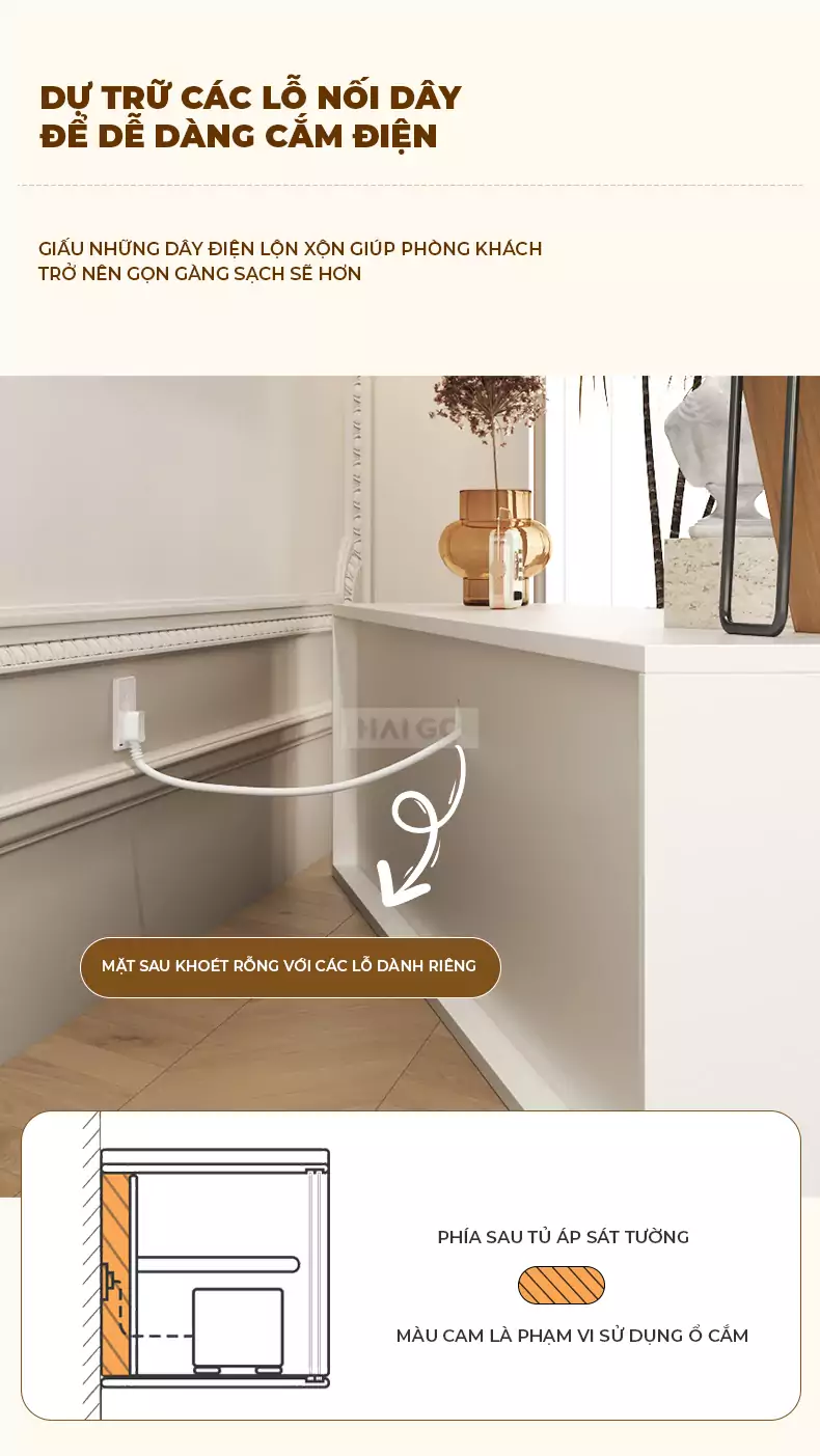 Bộ Kệ Tivi Phòng Khách Sang Trọng Haigo KTV168