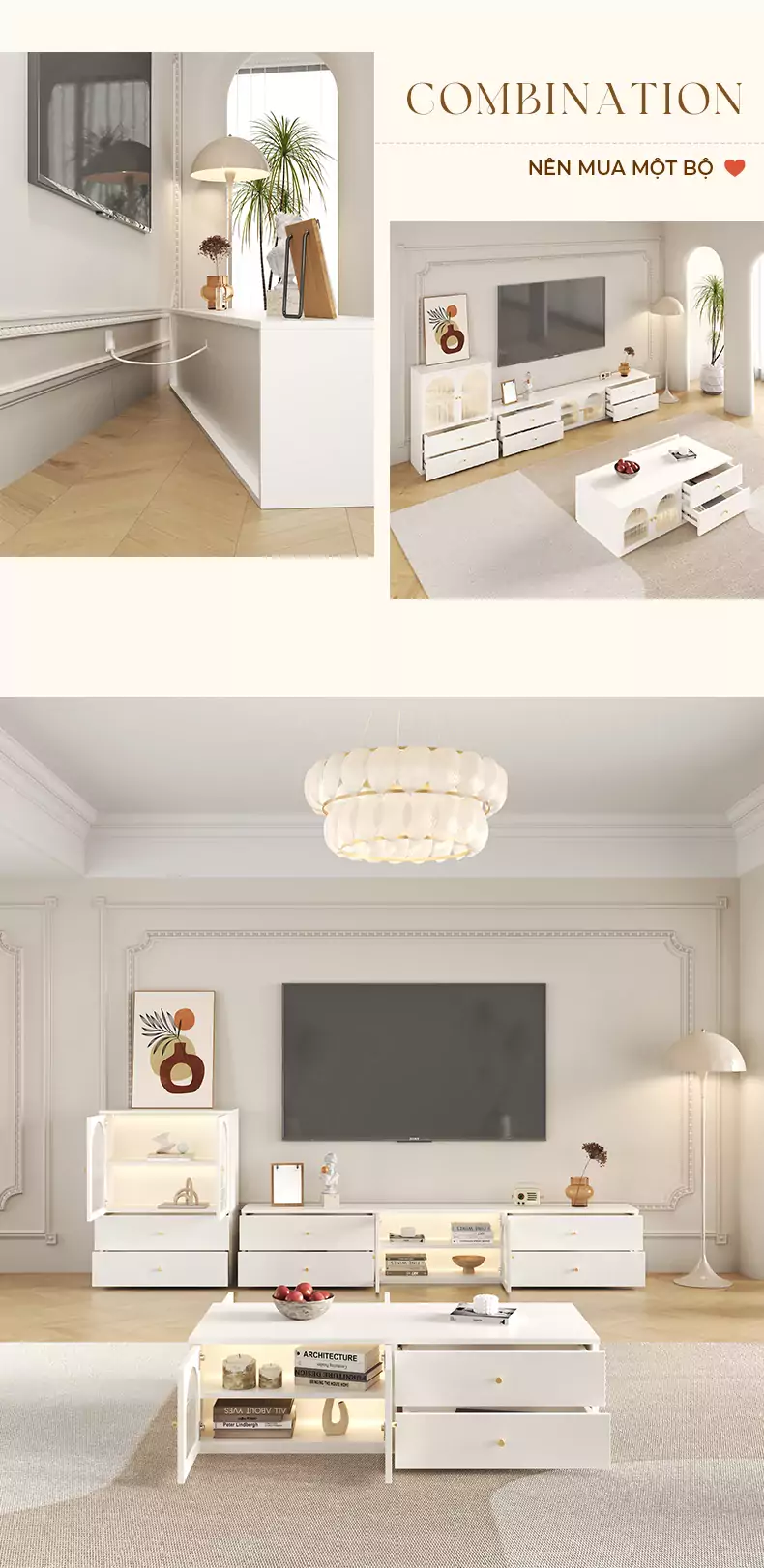 Bộ Kệ Tivi Phòng Khách Sang Trọng Haigo KTV168