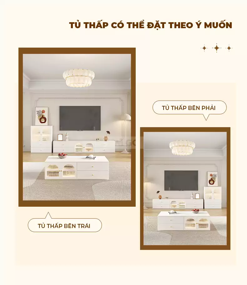 Bộ Kệ Tivi Phòng Khách Sang Trọng Haigo KTV168