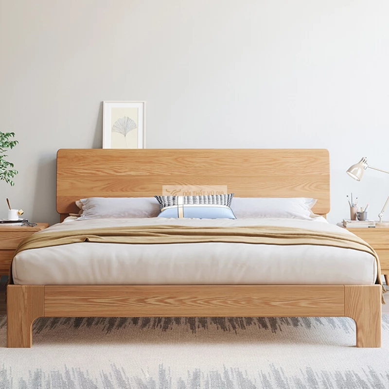 giường của Bộ nội thất phòng ngủ gỗ tự nhiên phong cách hiện đại BR178