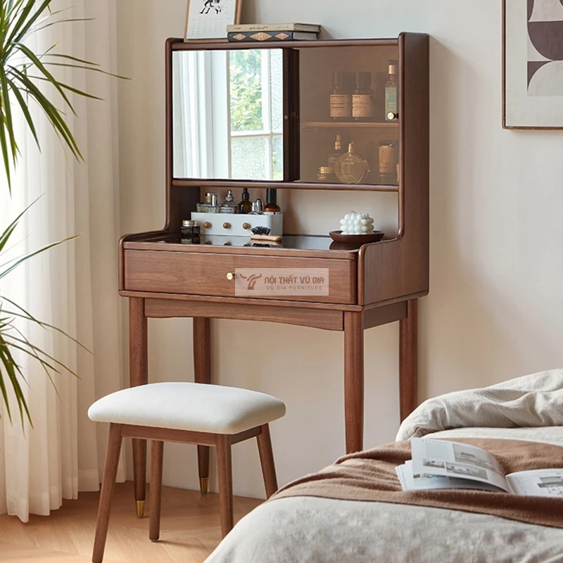 bàn trang điểm của Bộ nội thất phòng ngủ gỗ tự nhiên thiết kế tối giản, hiện đại BR178