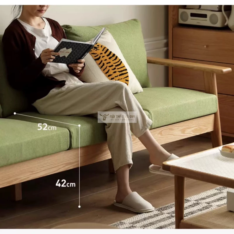 thiết kế khoa học của sofa Bộ sản phẩm phòng khách gỗ tự nhiên cao cấp phong cách tối giản CBK17