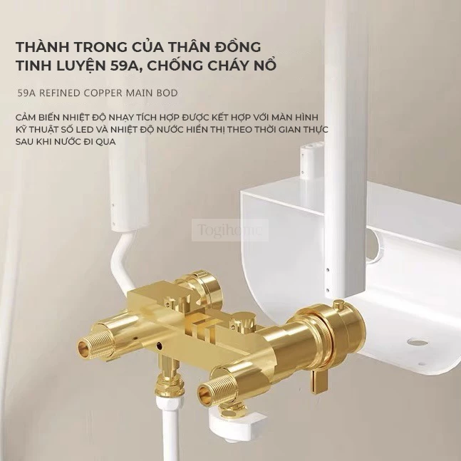 Bộ sen cây vòi tắm thông minh Togismart ST103 thiết kế hiện đại, chất liệu đồng mạ cao cấp chống gỉ, bền bỉ. Tích hợp chế độ nước mạnh - nhẹ linh hoạt, dễ sử dụng. Phù hợp mọi không gian phòng tắm. Dễ lắp đặt, bảo hành chính hãng, giao hàng toàn quốc.