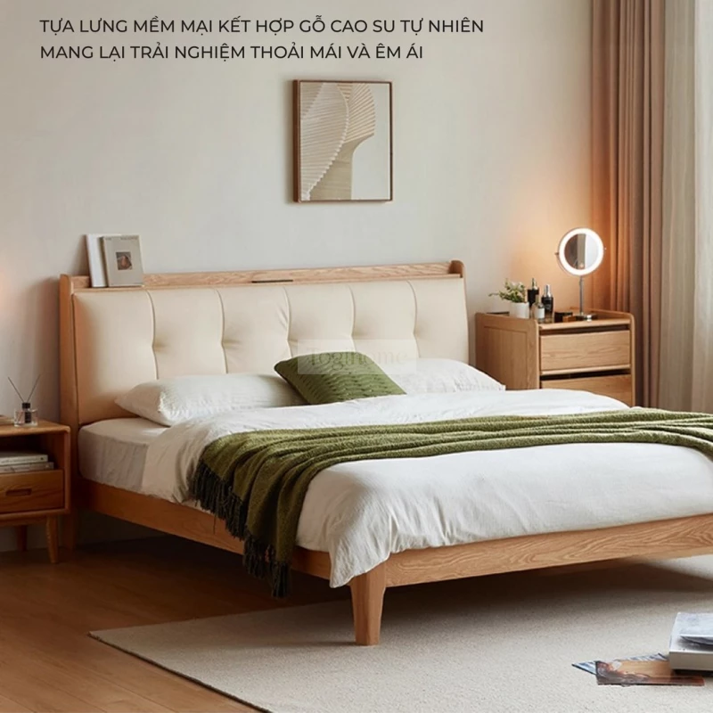 Bộ Sưu Tập Phòng Ngủ Rustic Haven 013 với giường ngủ mang thiết kế hiện đại và sang trọng.