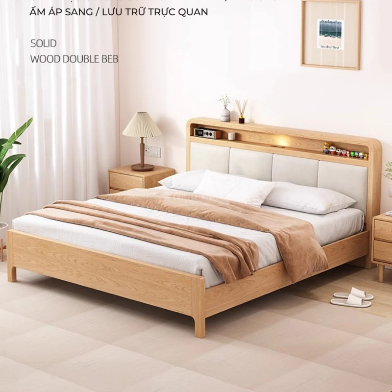 Bộ Sưu Tập Phòng Ngủ Rustic Haven 015 với thiết kế giường tự nhiên mang đến cảm giác thoải mái khi sử dụng.