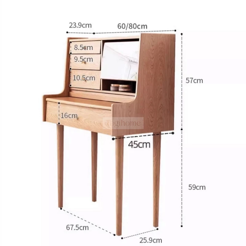 Bộ Sưu Tập Phòng Ngủ Rustic Haven 015 - Thông số và kích thước chi tiết của bàn trang điểm.