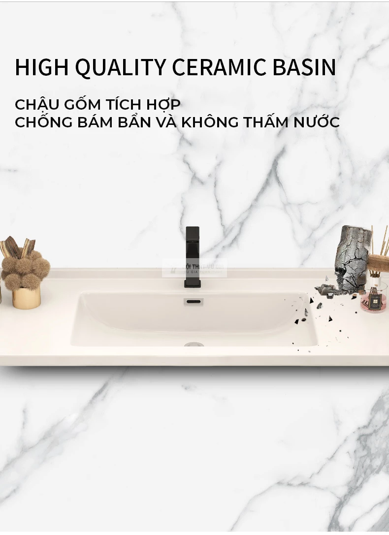 Bộ tủ chậu lavabo phòng tắm cao cấp BT09 sử dụng chậu rửa kháng khuẩn cao cấp