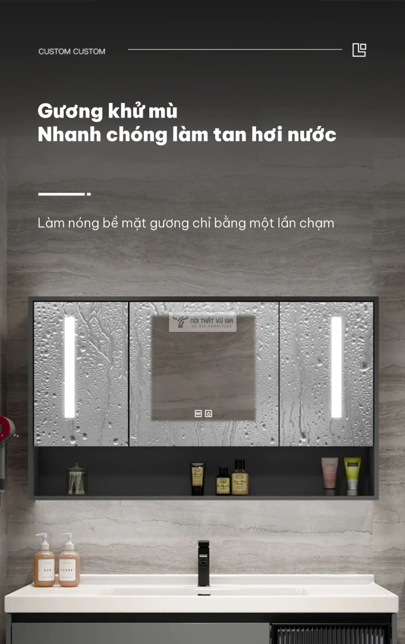 Bộ tủ chậu lavabo phòng tắm cao cấp BT20 tích hợp tính năng sấy hiện đại