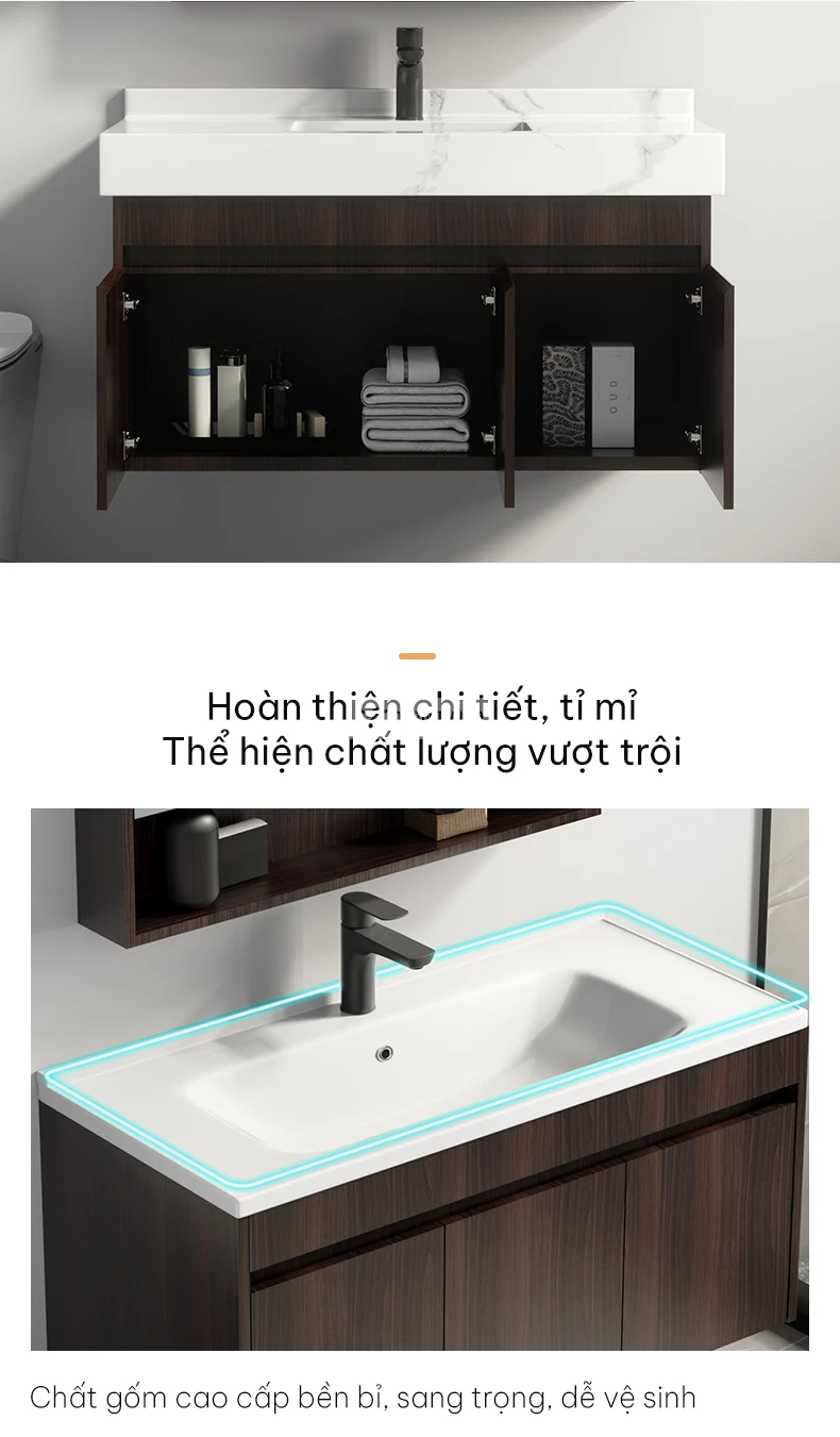 Bộ tủ chậu lavabo phòng tắm đa năng BT13 có độ hoàn thiện cao