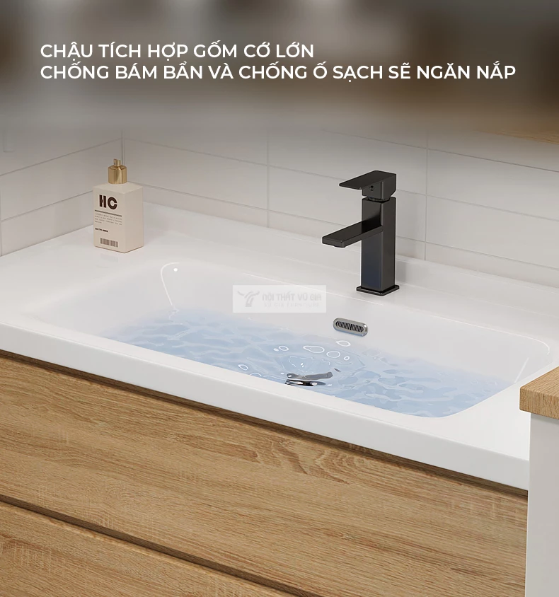 Bộ tủ chậu lavabo phòng tắm hiện đại BT10 tích hợp chậu rửa lớn