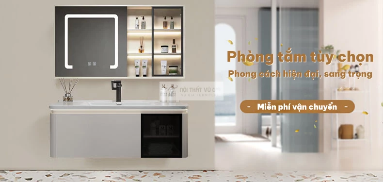 Bộ tủ chậu lavabo phòng tắm hiện đại BT21