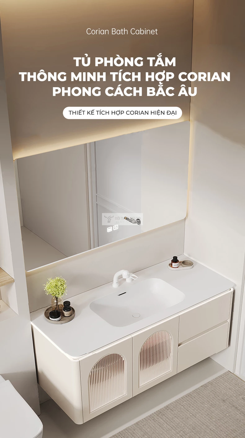 Bộ tủ chậu lavabo phòng tắm sang trọng, thanh lịch BT30