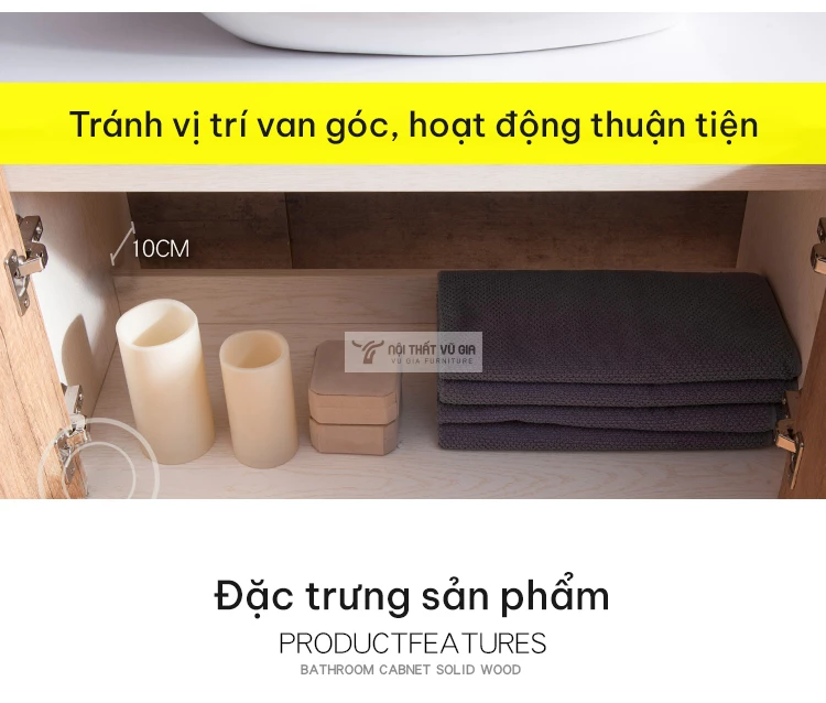 thiết kế thông minh của Bộ tủ chậu lavabo phòng tắm thiết kế độc đáo BT14