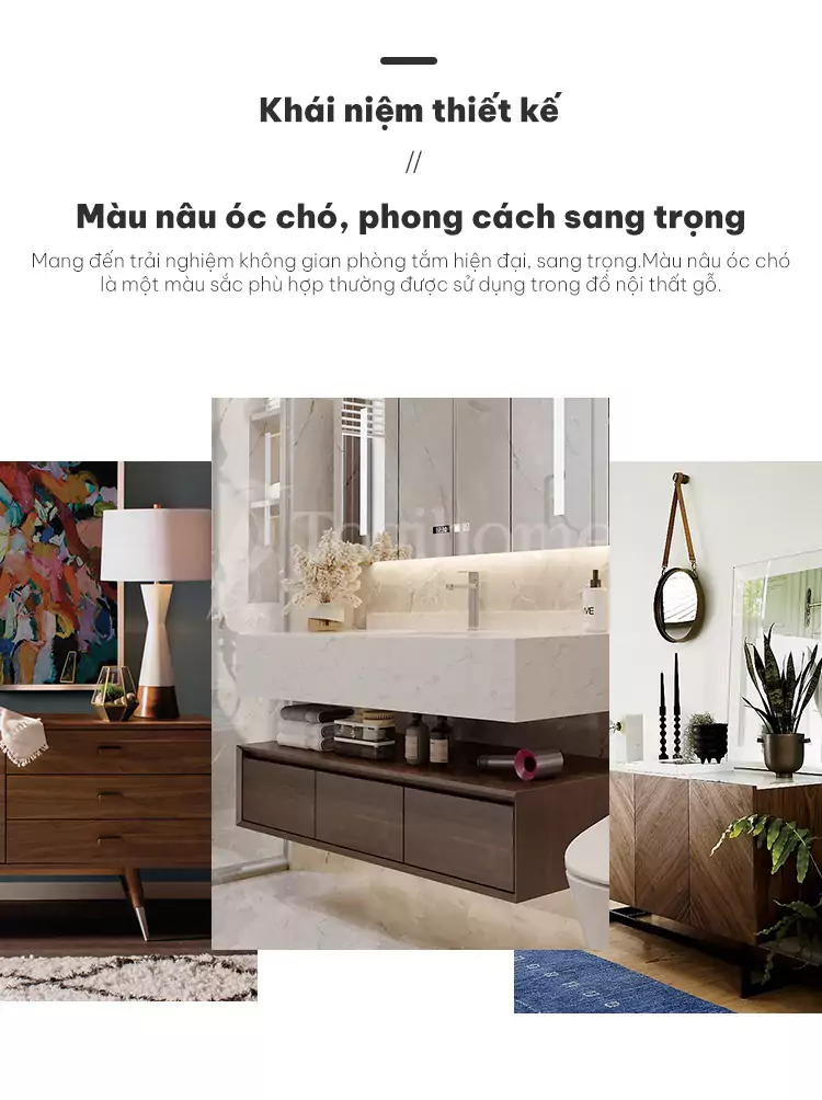 Bộ tủ chậu phòng tắm cao cấp TG07 với phong cách kết hợp màu sang trọng