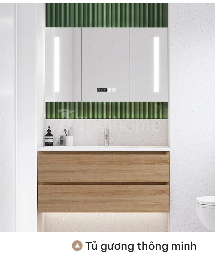 thiết kế tủ gương thông minh của Bộ Tủ Chậu Phòng Tắm Cao Cấp TG20