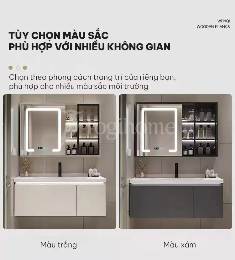 tùy chọn màu sắc đa dạng của Bộ Tủ Chậu Phòng Tắm Cao Cấp TG34