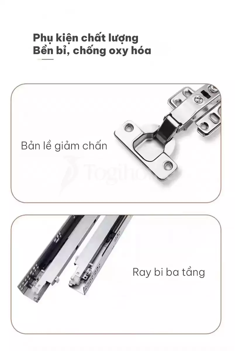 bộ tủ chậu phòng tắm cao cấp sử dụng phụ kiện chất lượng chống oxy hóa