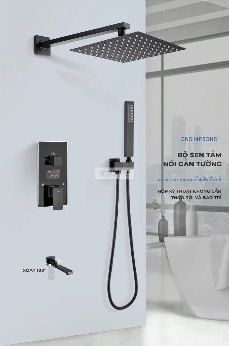 Bộ vòi sen tắm âm tường hiện đại BT28