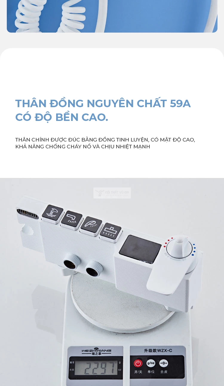 Bộ vòi sen tắm cao cấp BT25 sử dụng chất liệu bền bỉ, chắc chắn