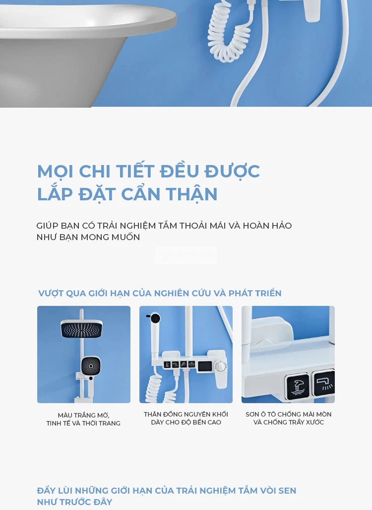 Bộ vòi sen tắm cao cấp BT25 có độ hoàn thiện cao 