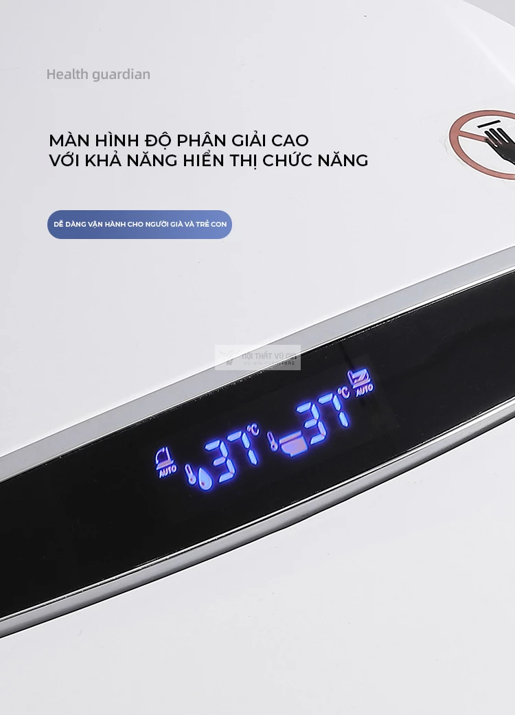 thiết kế màn hình hiển thị tinh tế của Bồn cầu thông minh thiết kế hiện đại BT01