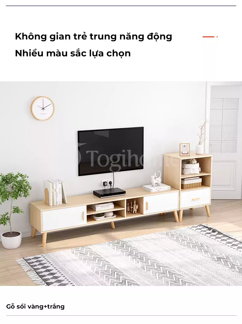 Kệ tủ tivi để sàn KTV 077 đa dạng lựa chọn