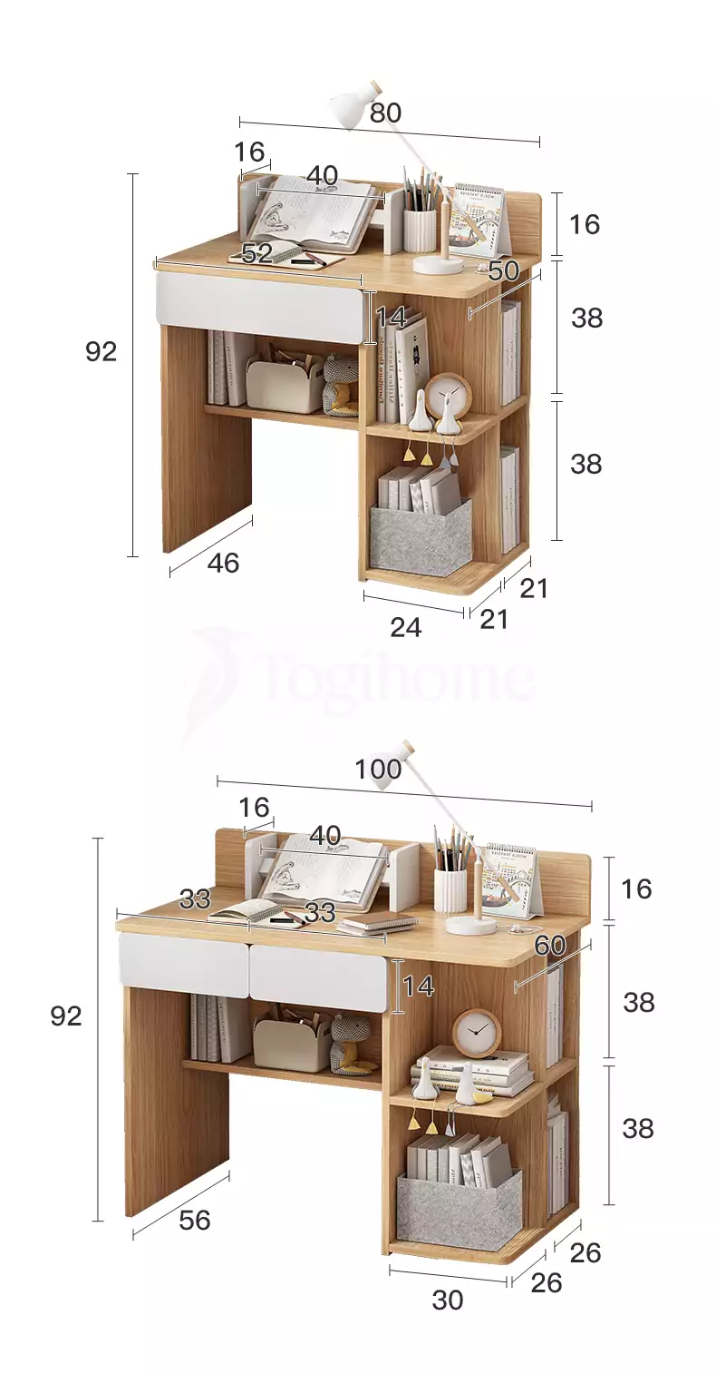 Kích thước Bàn học sinh đa năng BHSV075 phong cách Bắc Âu, chất liệu gỗ MDF lõi xanh cao cấp