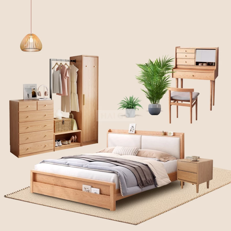 Combo Nội Thất Phòng Ngủ Gỗ Tự Nhiên Haigo COMBO385