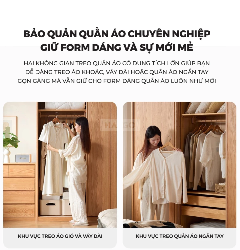 Combo Nội Thất Phòng Ngủ Gỗ Tự Nhiên Haigo COMBO385