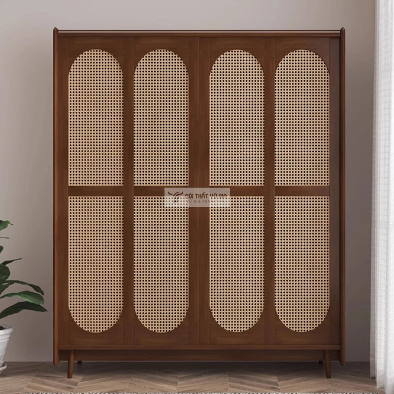 tủ quần áo của Combo phòng ngủ gỗ tự nhiên thanh lịch, sang trọng BR161