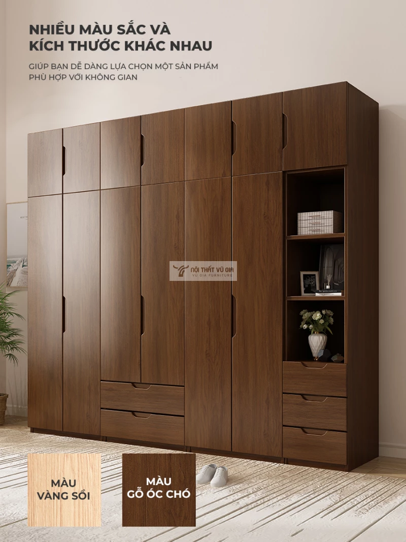 tủ quần áo Combo phòng ngủ năng động gỗ tự nhiên cao cấp BR159