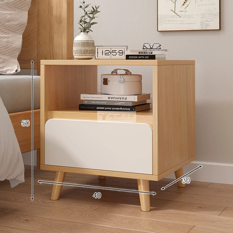 kích thước chi tiết tab đầu giường Combo phòng ngủ phong cách hiện đại, thiết kế thông minh BR163