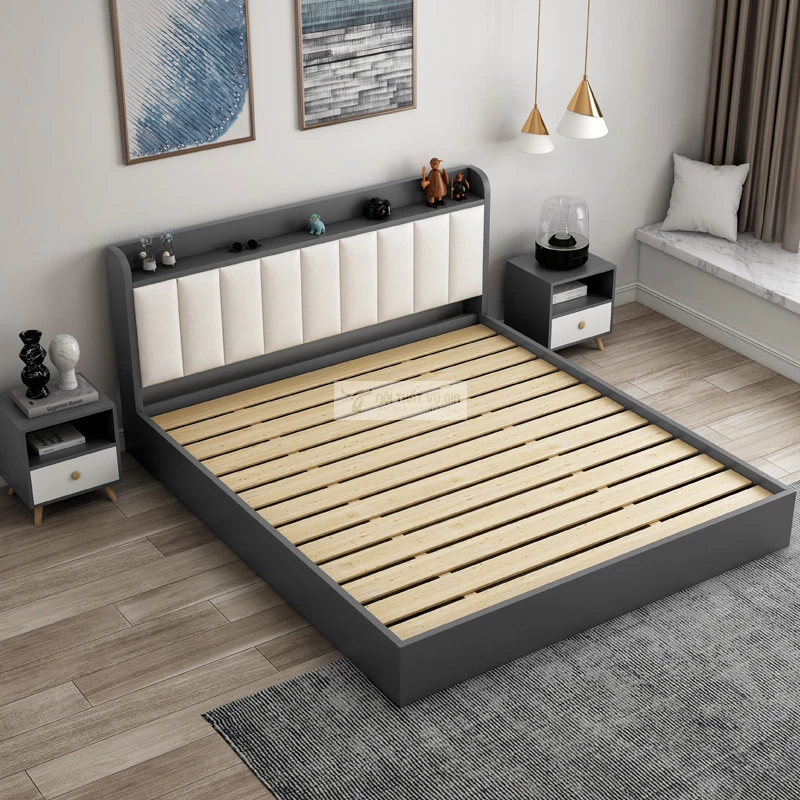 kết cấu giường ngủ của Combo phòng ngủ phong các hiện đại tối giản BR160