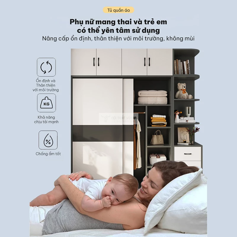 ưu điểm của tủ quần áo Combo phòng ngủ phong các hiện đại tối giản BR160
