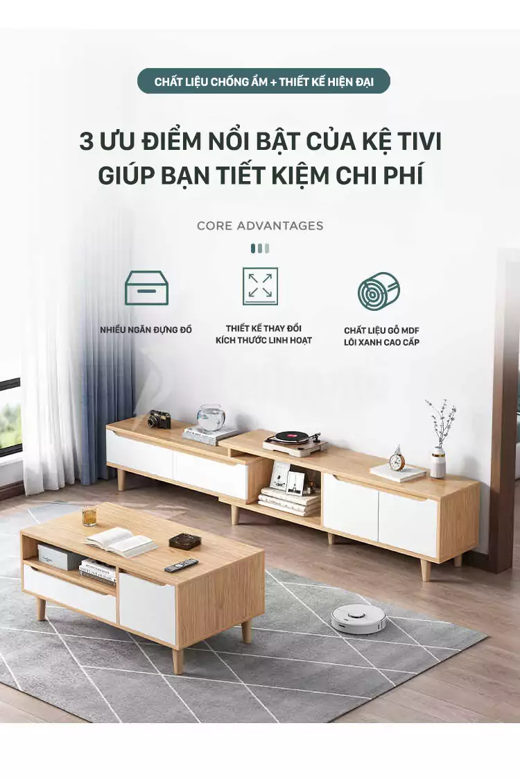 ưu điểm của Kệ Tivi TVC 063 