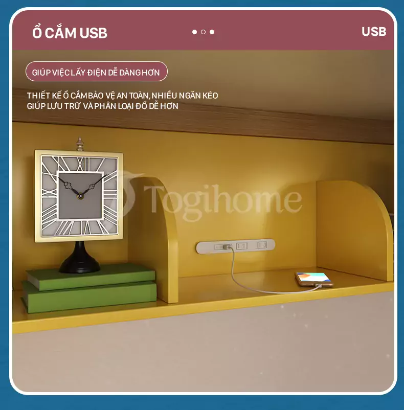 Bộ giường tầng trẻ em GTE022 kết hợp tủ và cầu thang đa năng, chất liệu gỗ MDF chống ẩm cao cấp với cổng sạc USB thông minh