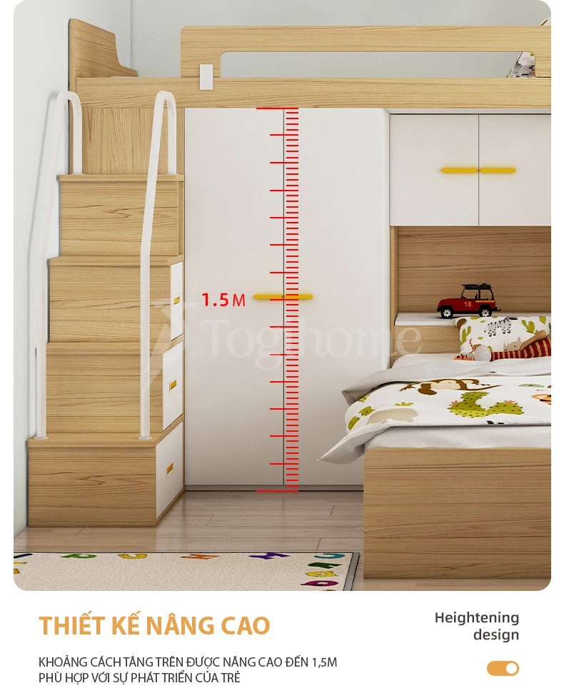 Giường ngủ phong cách hiện đại GN030 kết hợp với tủ quần áo/bàn học đa năng, nhiều kiểu dáng lựa chọn với tủ đồ thiết kế nâng cấp