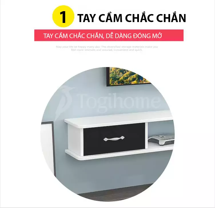 kệ tủ TV TVC047 thiết kế tay cầm chắc chắn