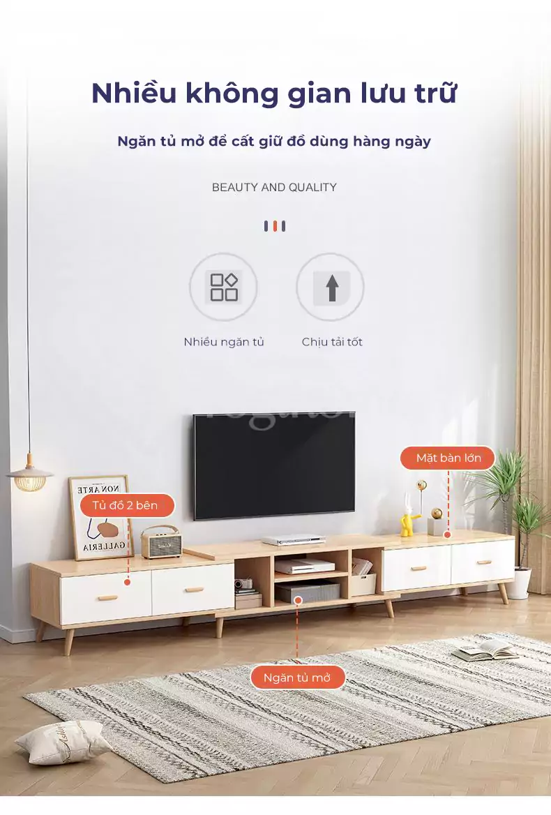 KỆ TIVI ĐỂ SÀN TVC 070 lưu trữ đa dạng