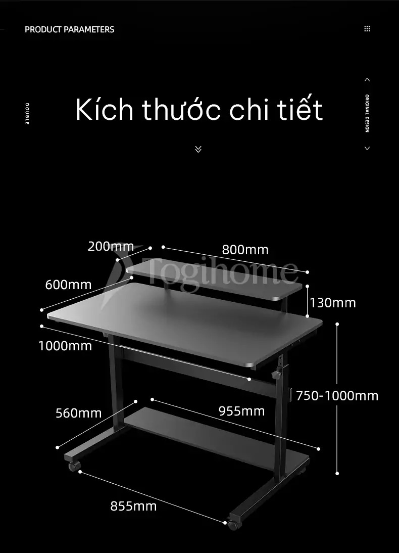 kích thước của bàn gaming ga052