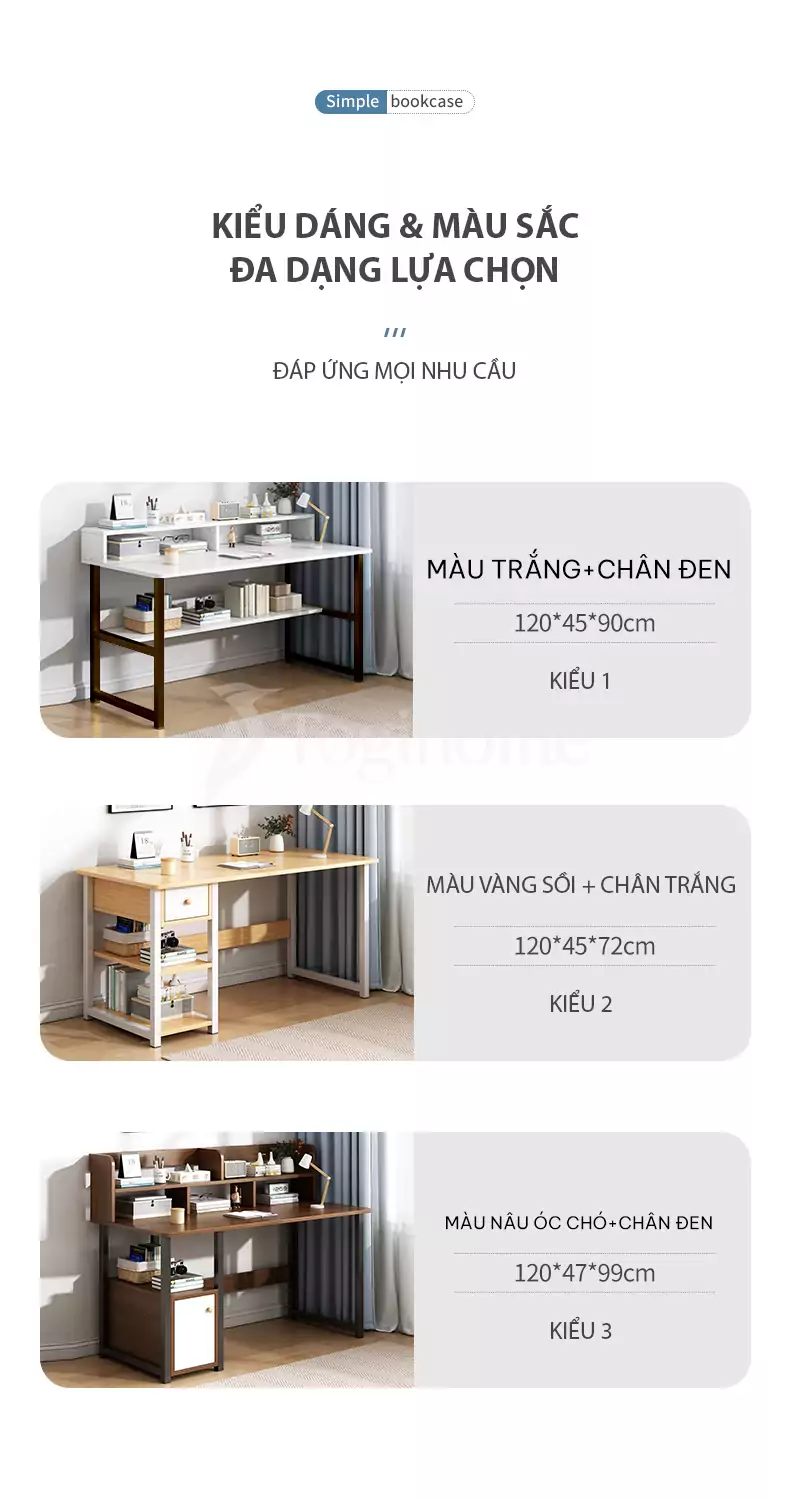 bàn học sinh kd015 với tùy chọn màu sắc kiểu dáng đa dạng