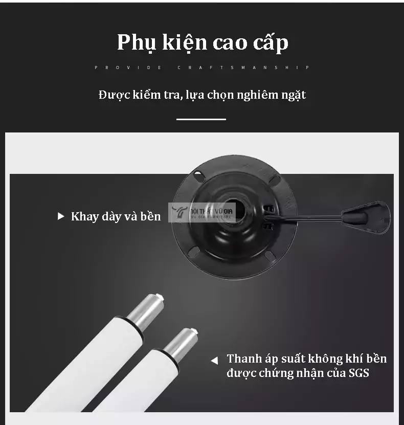 chi tiết phụ kiện của Ghế công thái học phong cách hiện đại SD116