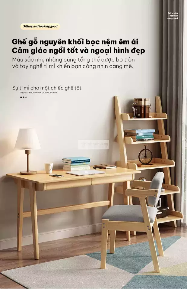 Ghế gỗ tự nhiên thiết kế tay vịn thoải mái SD109