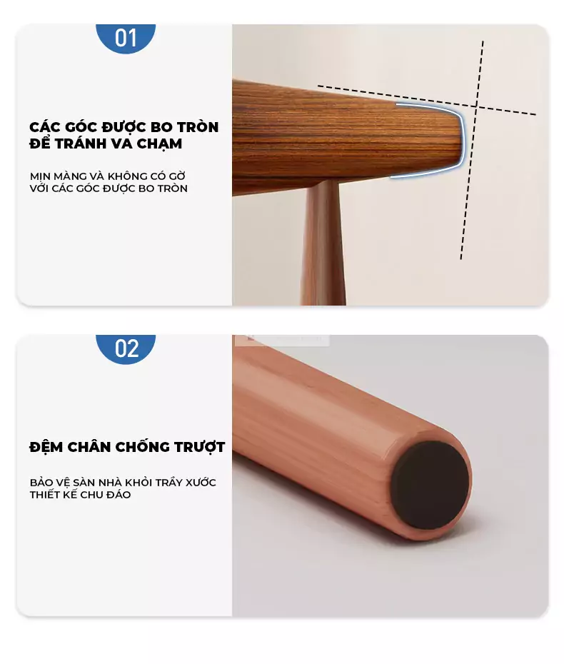 chi tiết tựa lưng và chân của Ghế gỗ tự nhiên thiết kế tinh tế SD114