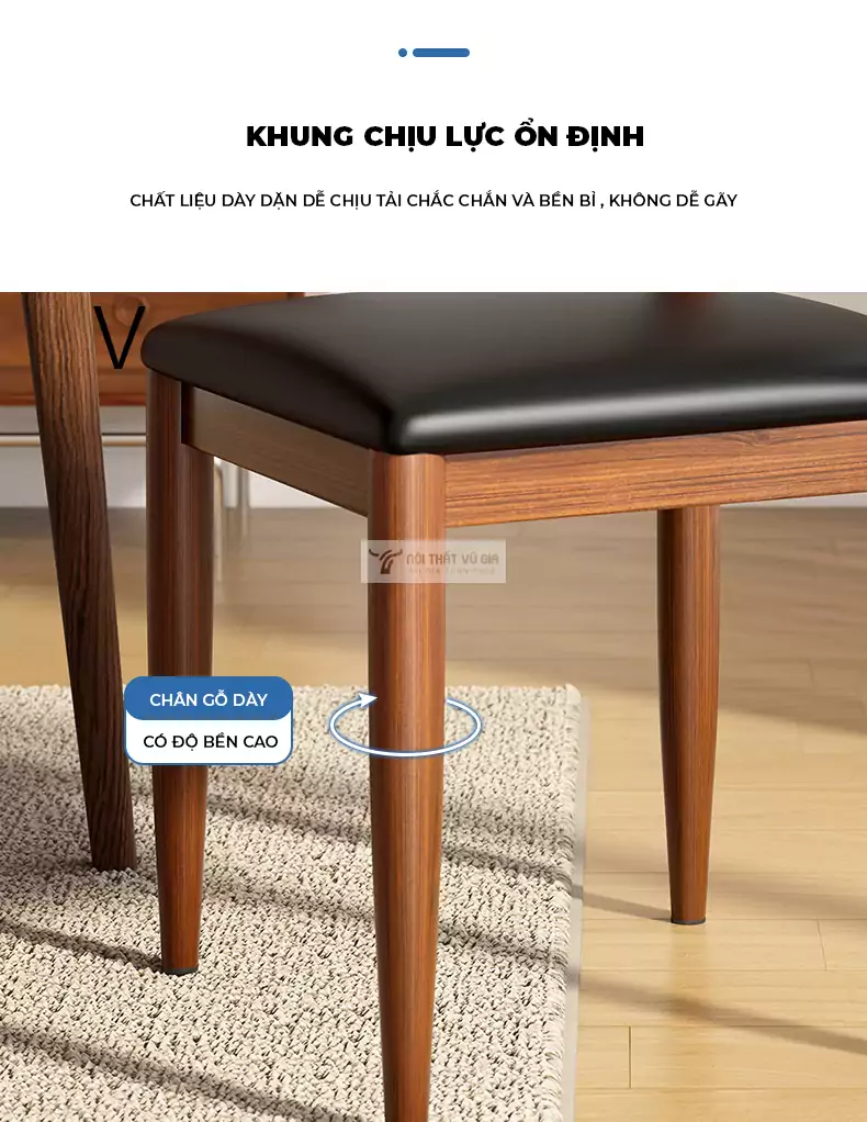 Ghế gỗ tự nhiên thiết kế tinh tế SD114 sử dụng khung gỗ chắc chắn, ổn định