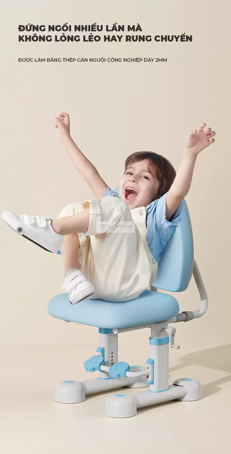 Ghế học sinh thiết kế công thái học SD113 có khung kim loại chắc chắn, ổn định