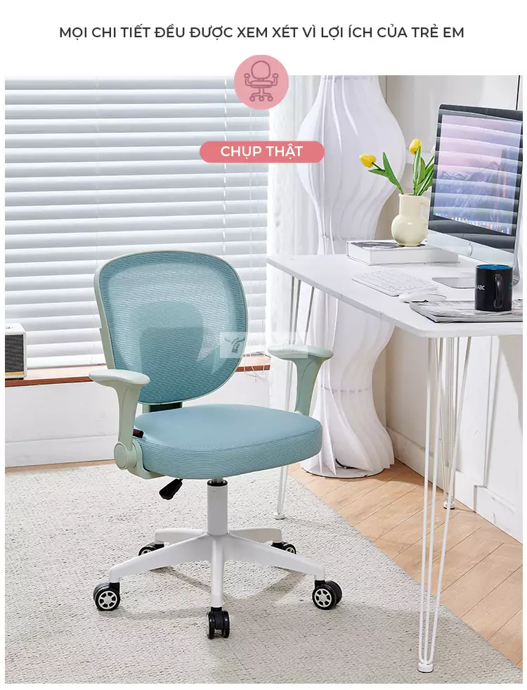 thiết kế phù hợp với trẻ của Ghế học sinh tối giản, hiện đại SD107