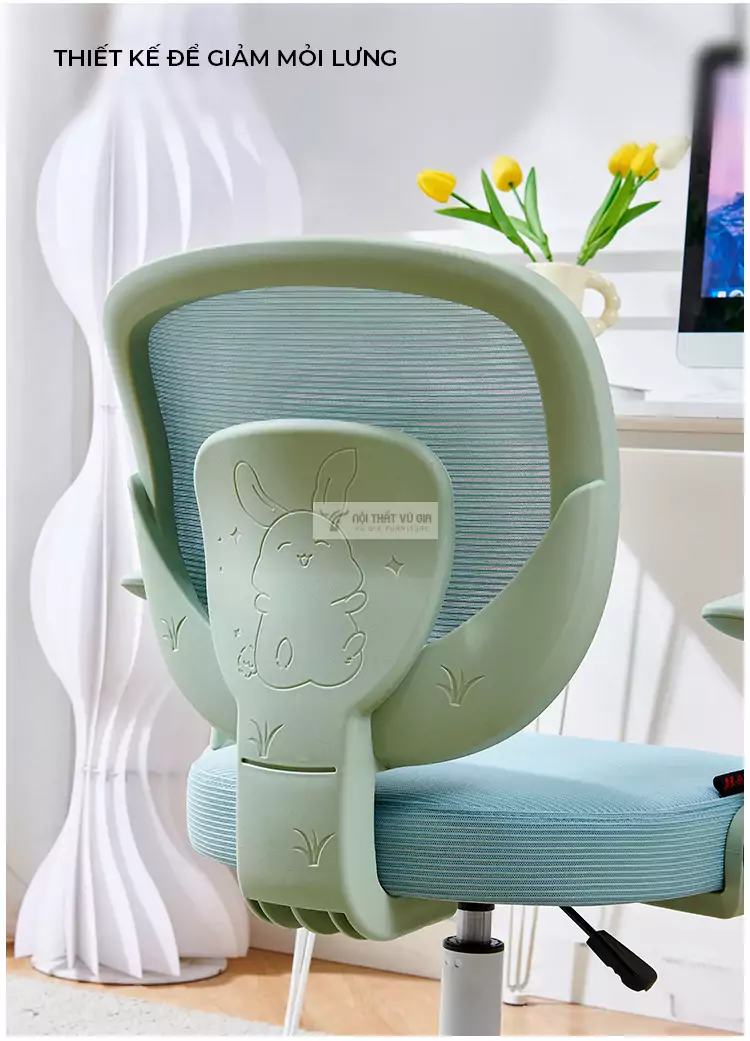 thiết kế đệm lưng giảm mỏi lưng ở Ghế học sinh tối giản, hiện đại SD107
