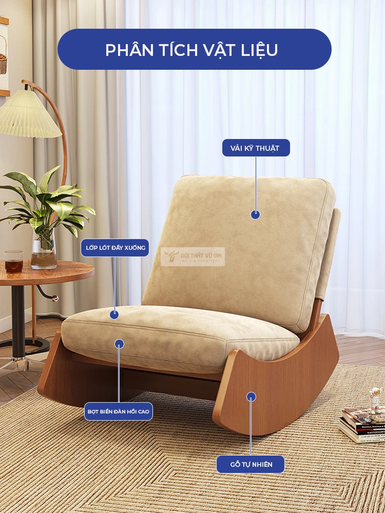 phân tích chất liệu của Ghế sofa đơn gỗ tự nhiên cao cấp CBK16